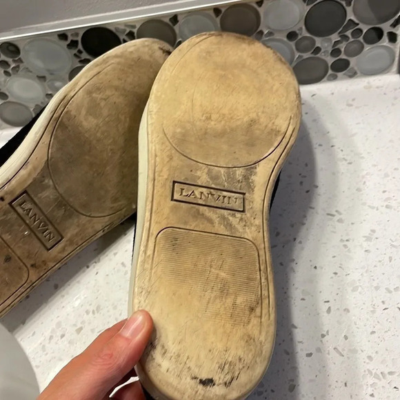 Lanvin mens suede and black pantent leather tennis shoes - Picture 15 of 15